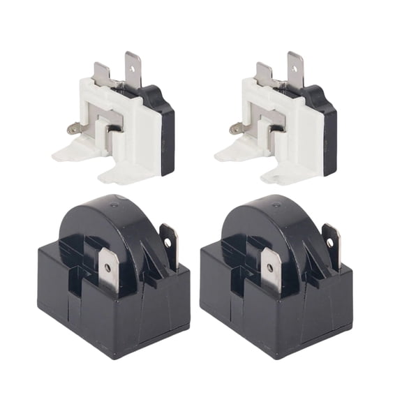 TAPDRA 1/4HP Refrigerator Overload Protector & Starter Relay 15 Ohm 2 Pin for Mini Fridge Cooler Compressor 375W