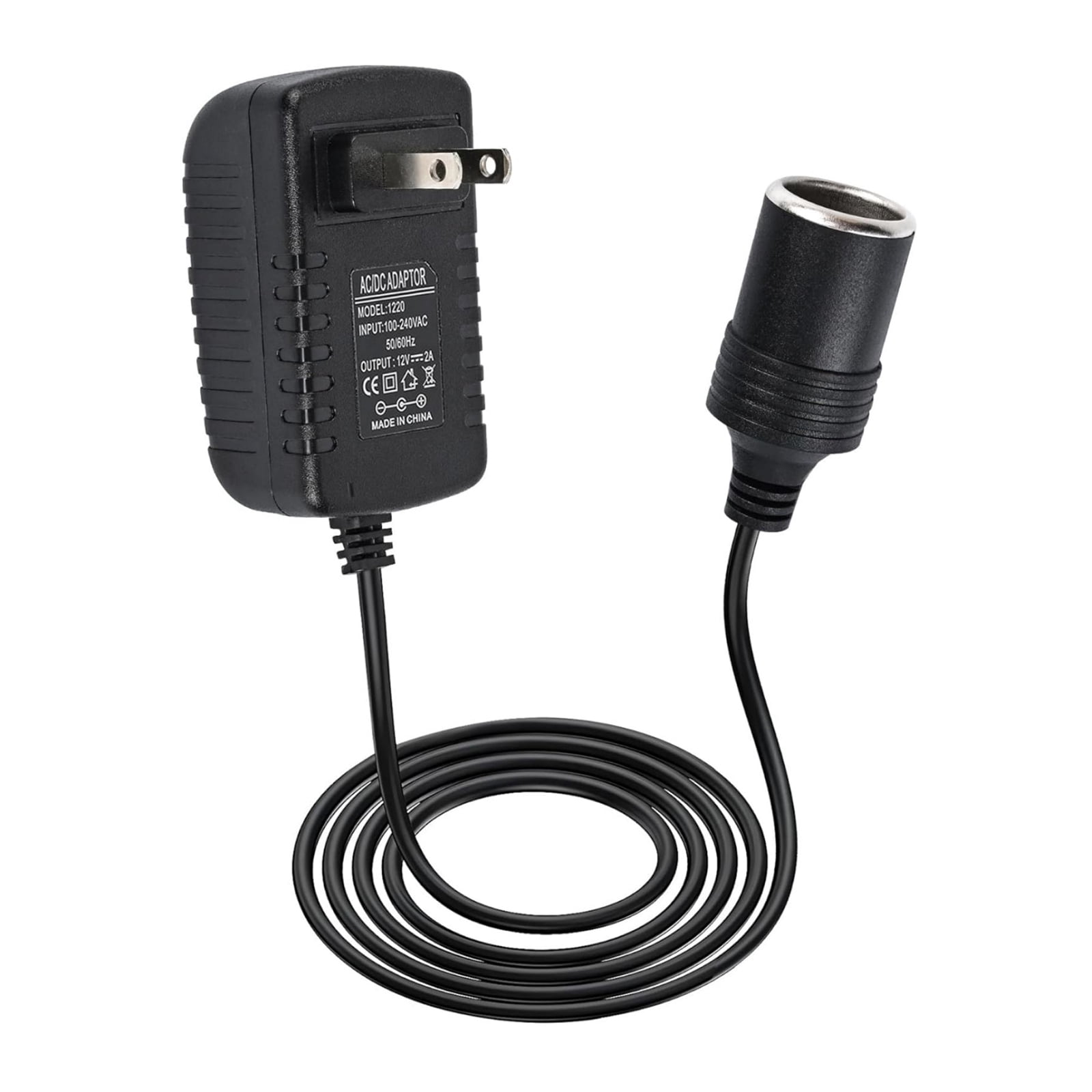 100 cigarette adaptor TAPDRA 100 240V to 12V Car Cigarette Lighter Power Adapter 2A 24W with LED  Indicator for Car Bluetooth FM Radio Durable