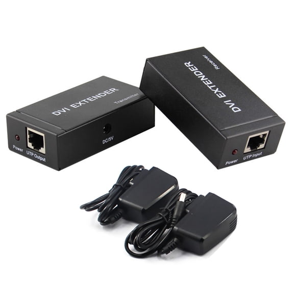 TAPDRA 1080P 3D DVI Extender Transmitter Receiver Up To 60m CAT5E/6 Cable For HD Video Display
