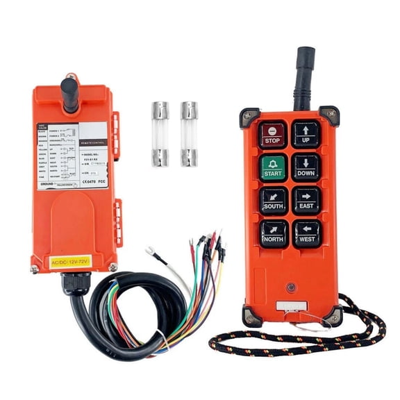 TAPDRA 12-72V Hoist Crane Wireless Remote Control System 868MHz 100 Meter Range Single-Hook Single-Speed Remote