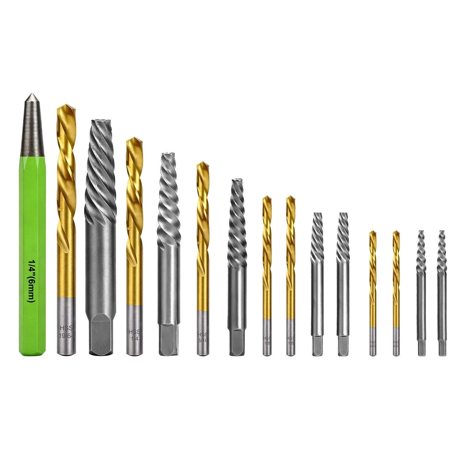 TAPDRA 15 Piece Screw Extractor Drill Bit Set With Center Punch Storage Case For Metal Wood DIY Industrial Application