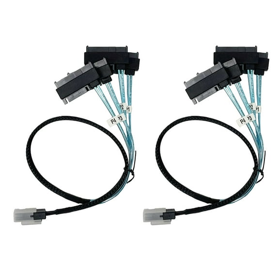 TAPDRA 2 Pack Mini SAS SFF-8087 to 4 SFF-8482 Cable 0.5M 36P SAS Controller to HDD Cable for Server Data Transfer