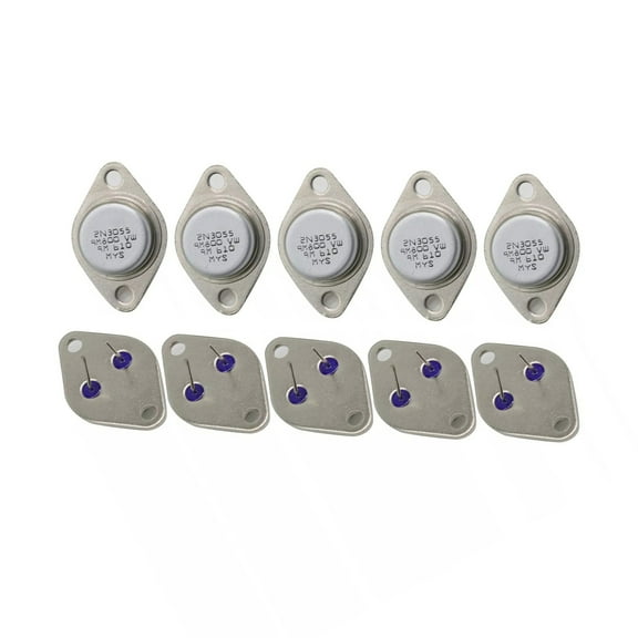 TAPDRA 2N3055 NPN Power Transistor Set 15A 60V 115W for DIY Electronics Projects Amplifiers Power Supplies