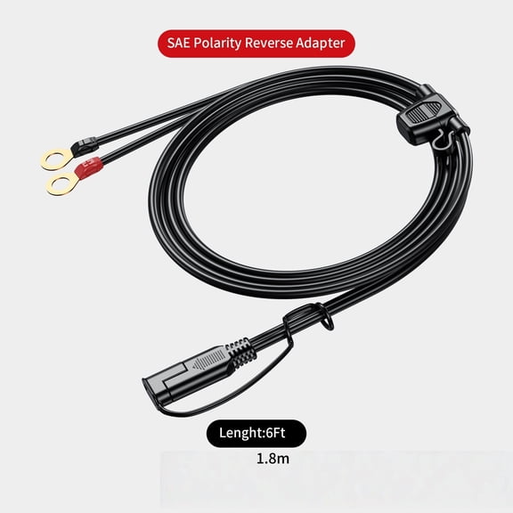 TAPDRA 2Pcs 18AWG SAE To O Ring Cable 6Ft Length 12-24V Fused Design For Automotive Battery Charger Solar Panel Use