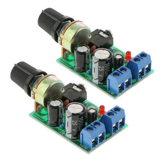 TAPDRA 2Pcs Compact Mono Amplifier Kit for DIY Audio Projects LM386 Chip, Supports 0.5W-10W Output