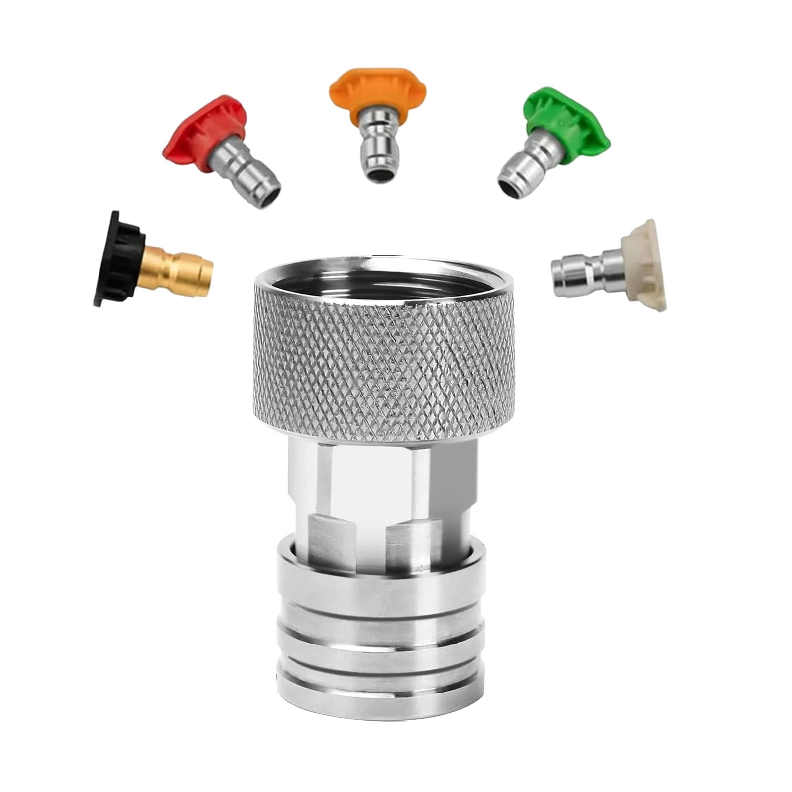 TAPDRA 3/4 Inch GHT Quick Connect Adapter Stainless Steel 5 Nozzles For Garden Hose Paver Gutter Furniture Surface Cleaning