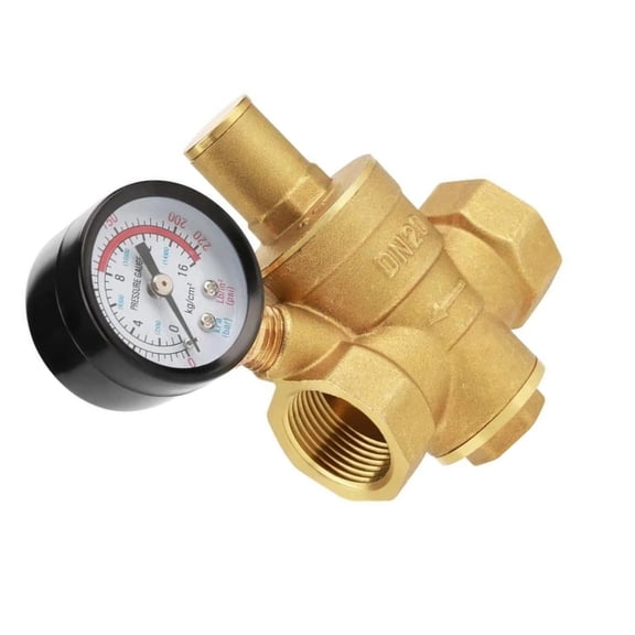 TAPDRA 3/4" Water Pressure Regulator Brass Material Pressure Gauge Included For Household Faucet Water Purifier Solar Device Use