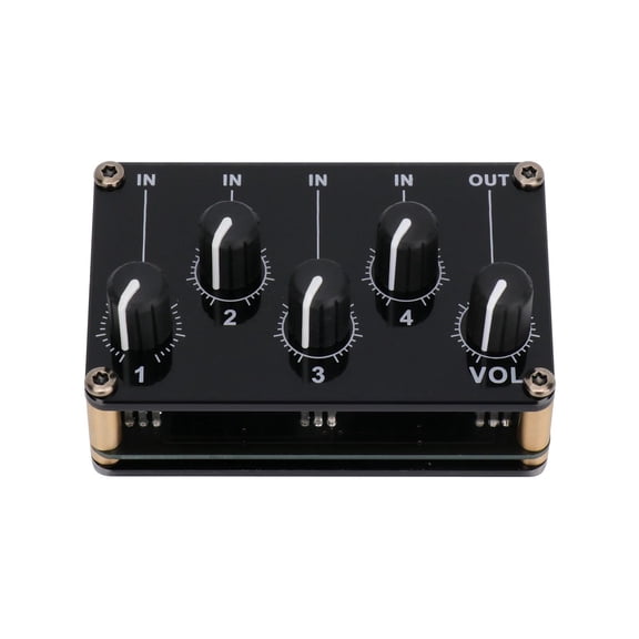 TAPDRA 4-Channel Audio Line Mixer Passive 3.5mm Portable Volume Control Recording Ultra Low Noise Easy to Use