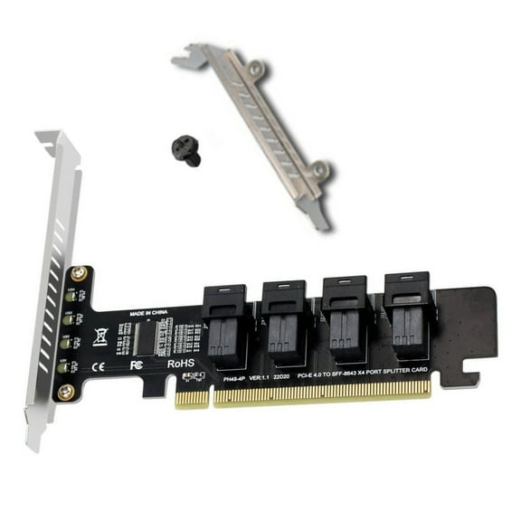 TAPDRA 4 Port U.2 NVMe PCIe 4.0 Split Card SFF 8643 PCI-e X4 X8 X16 for Windows High Performance Storage