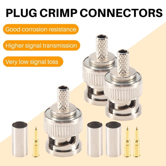 TAPDRA 50 Ohm Bnc Crimp Connector Brass Material For Rf Communication Industrial Control Laboratory Equipment