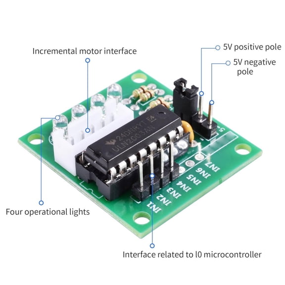 TAPDRA 5V Stepper Motor And ULN2003 Driver Set 4 Phase 5 Line LED Indicator Standard Plug For Electronic Development