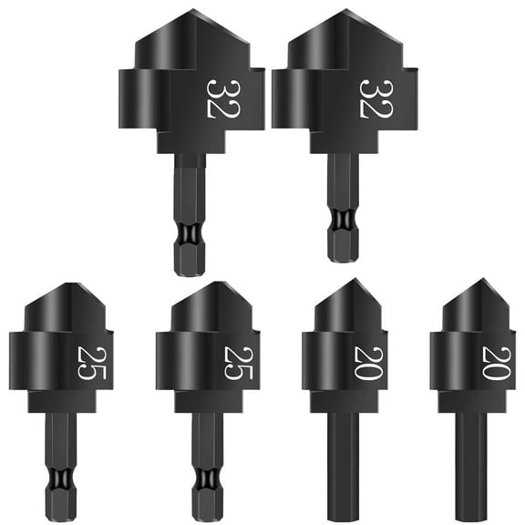 TAPDRA 6PC PPR Pipe Reaming Chamfering Drill Bit Set 20 25 32mm for PVC Plastic MMP Pipe Carbon Steel