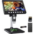 thumbnail image 1 of TAPDRA 7 Inch Digital Microscope 1200x 5MP 1080P 8 LED Lights with 32GB Card Remote for Kids Adults Coin Plant Repair Tool Windows, 1 of 9