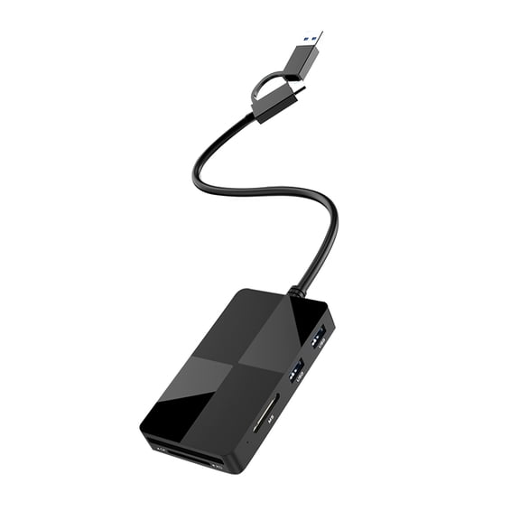 TAPDRA 8-in-1 USB 3.0 SD Card Reader CF XD MS Adapter 512GB High Speed with 3 USB Ports for Computer