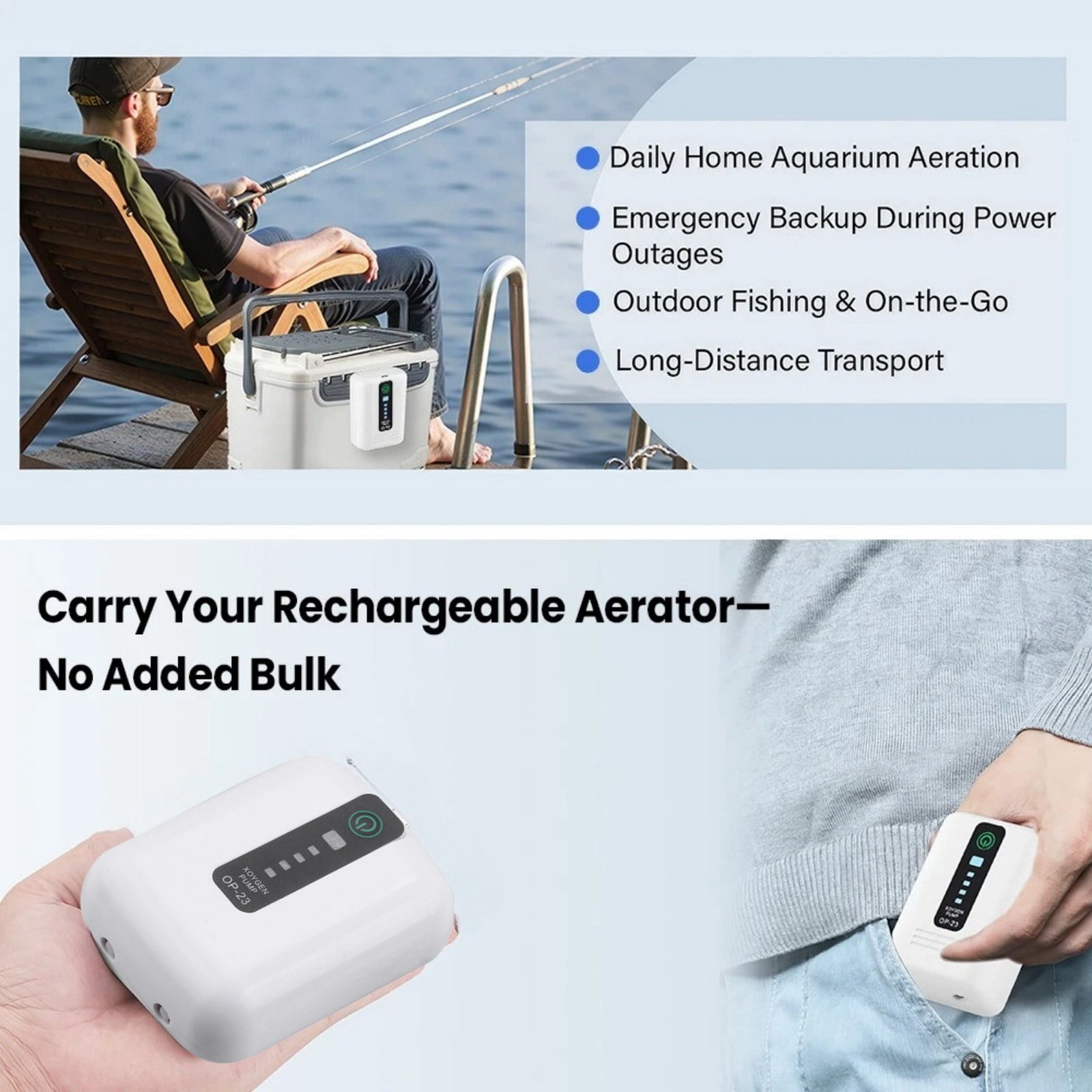 TAPDRA AC DC Dual Purpose Aquarium Air Pump 5V Type-C Charging Port For Household Aquarium Outdoor Bait Keeping