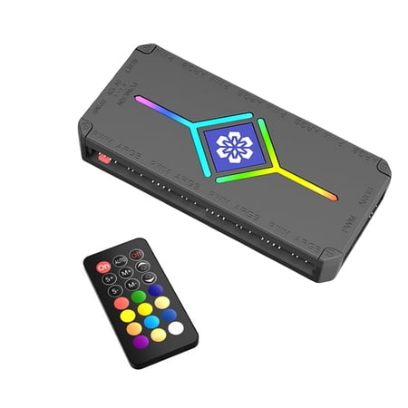 TAPDRA ARGB Controller PC Fan Hub 9 Port PWM 5V Addressable RGB Remote Control for Cooling Lighting Aura MSI Gigabyte