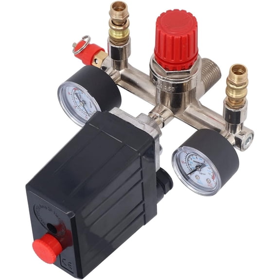 TAPDRA Air Compressor Pressure Control Kit For Industrial Use AC220V380V 0180PSI Two Gauges Easy Install