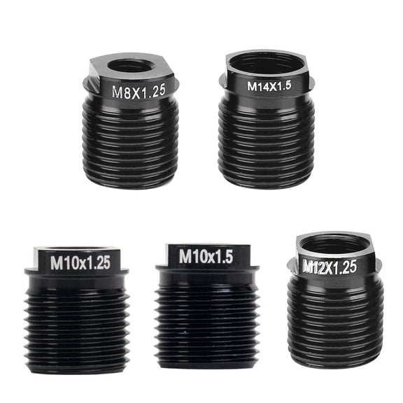 TAPDRA Aluminum Alloy Shift Knob Thread Adapters 5 Pcs M18 External Thread Black for Car Manual Automatic Transmission Modification Accessory