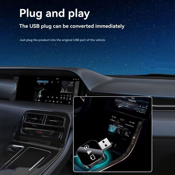 TAPDRA Auto Search Wireless CarPlay Adapter Screen Mirroring Function For IOS 18 And Above Phones Wired CarPlay Car Accessory