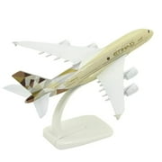 TAPDRA Aviation Enthusiasts Choice Etihad A380 Model Plane for Showcase, Precisely Detailed, 7.8in Long