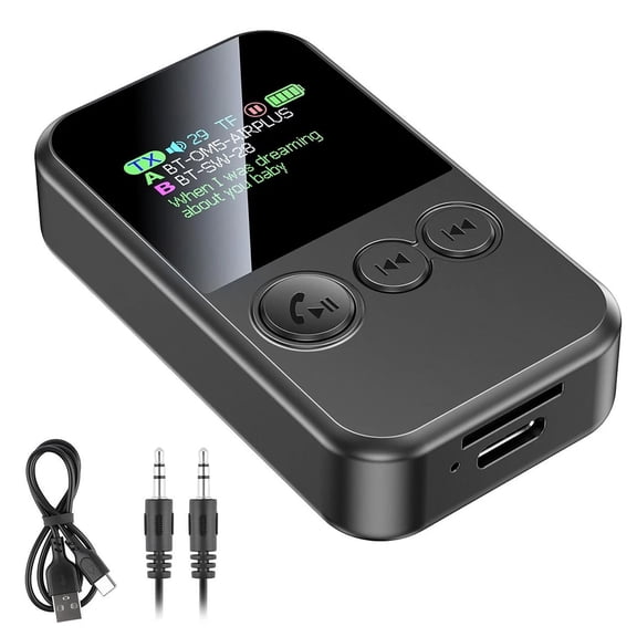 TAPDRA Bluetooth Audio Transmitter Receiver 5.4 Version TF Card Play 10M Range for Car TV Notebook Amplifier Headset Audio Accessory Part