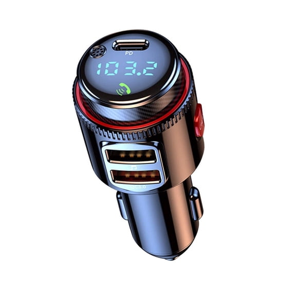 TAPDRA Bluetooth FM Modulator LED Digital Display Voltage Detection Dual USB Output For Car Music Play Charging Use