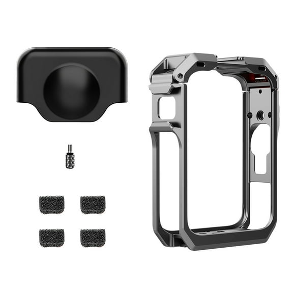 TAPDRA Camera Metal Frame Cage for Protection Cold Shoe Mounts 1/4 Screw Holes Windproof Cotton included for DJI OSMO 360