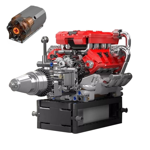 TAPDRA Creative Building Block V8 Engine Model Education Toy for Adults Teens Puzzle Gift Valentine Christmas Anniversaries