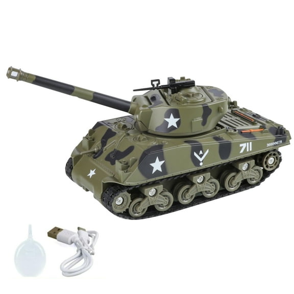 TAPDRA Diecast M4 Sherman Tank Model 1/35 Scale for Collectors WWII USA Army 8.9 in Length Sound Light Atomizing Gift