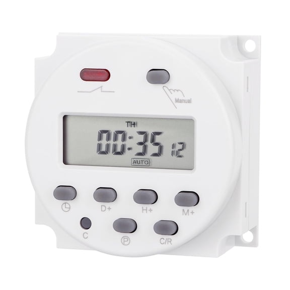 TAPDRA Digital Timer Relay Switch Weekly Programmable 12V DC 16A Capacity 17 On Off Programs for Equipment Control