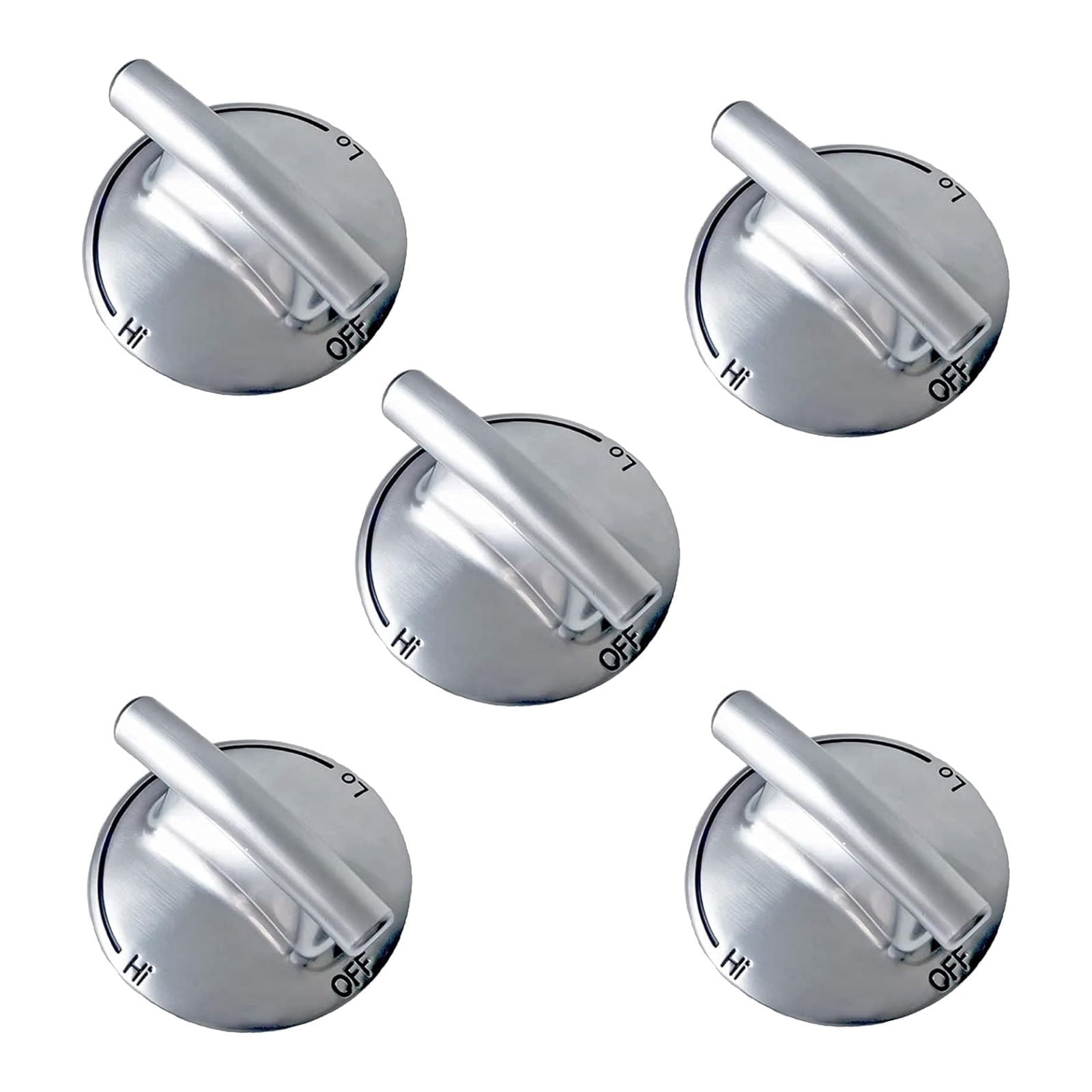 TAPDRA Easy-Clean Silver Stove Control Knobs Perfect for Maintaining Kitchen Hygiene (5pcs)