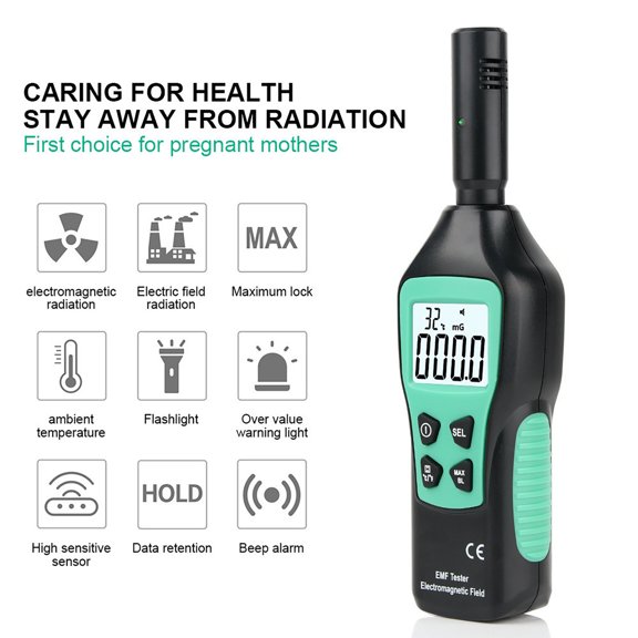 TAPDRA Electromagnetic Field Tester ABS 3 In 1 For Electrical Wires Appliances LCD Display Safe Value Setting Easy To Carry
