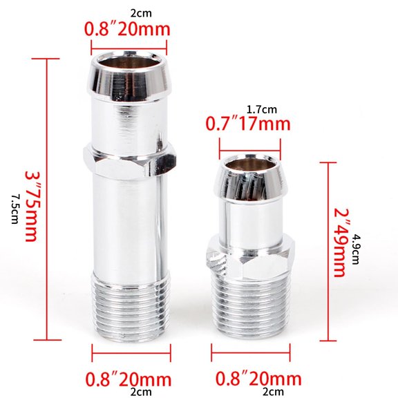 TAPDRA Engine Connection Fitting Set Hexagonal Flats Barbed End for Automotive Water Pump Intake Pipe Installation Parts