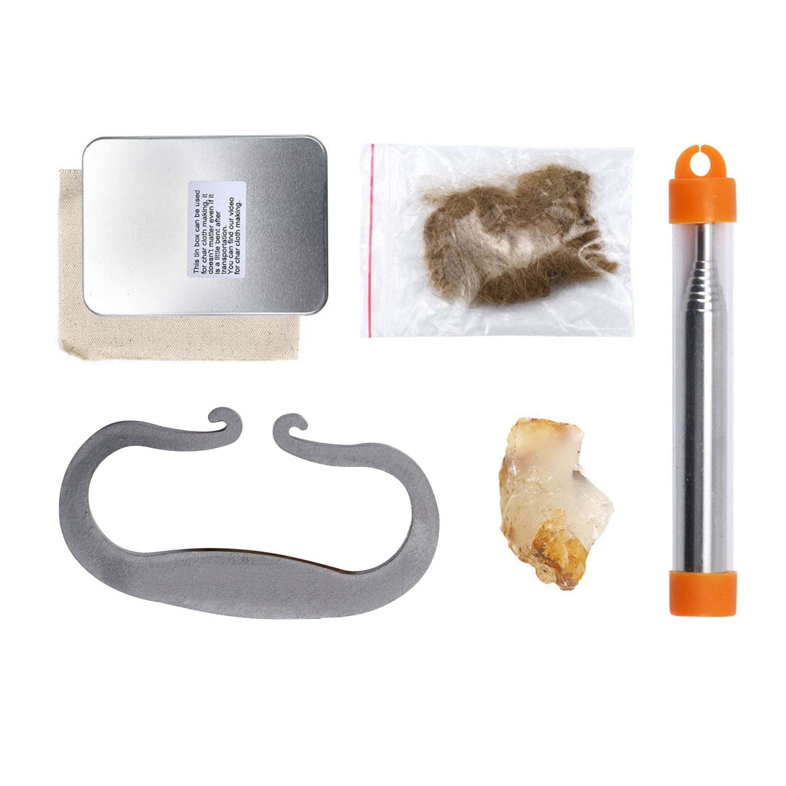 TAPDRA Flint Fire Starter Camping Hiking Survival Kit Steel Striker with Jute Tinder Cotton Cloth and Iron Box Outdoor Fire Lighting