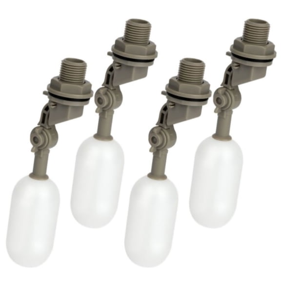 TAPDRA Float Valve 1/2 Inch Automatic Water Level Control Adjustable Arm ABS PE Water Tank Cooling System 4 Pcs