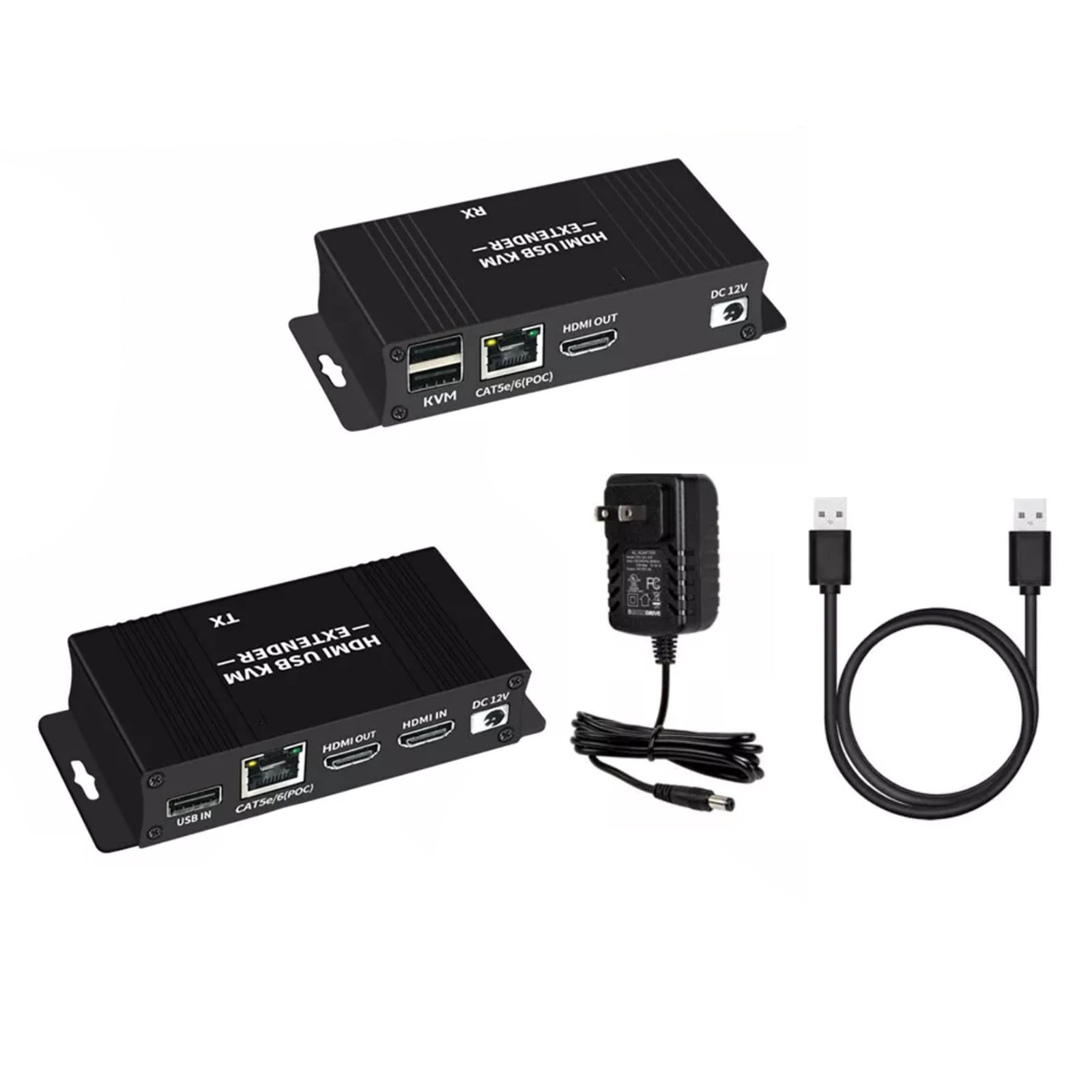 TAPDRA HD KVM Extender 1080p 60Hz Over Cat5e/6 USB Keyboard Mouse Control Up to 196ft Zero Latency Plug Play