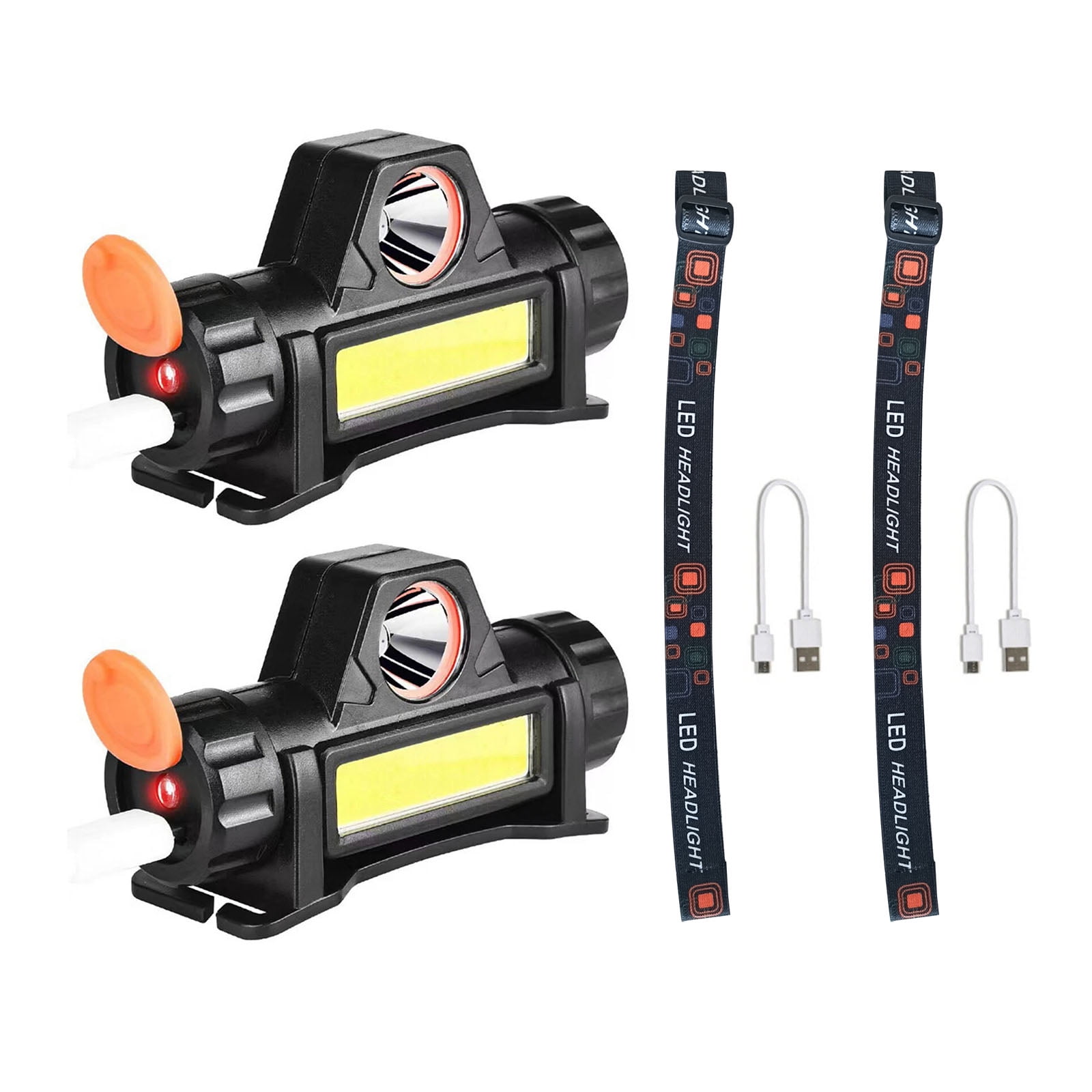 TAPDRA Head Mounted Headlamp 2 Modes Adjustable Headband Ergonomic Design for Welding Work Outdoor Activities USB Rechargeable Black