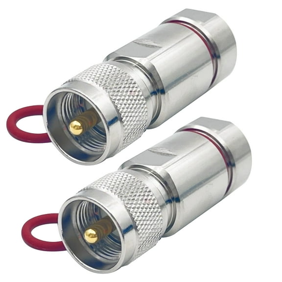 TAPDRA High Temperature UHF Coax Connector Set for 1/2 Cable Brass Nickel Plated Body PTFE Insulator Signal Transfer