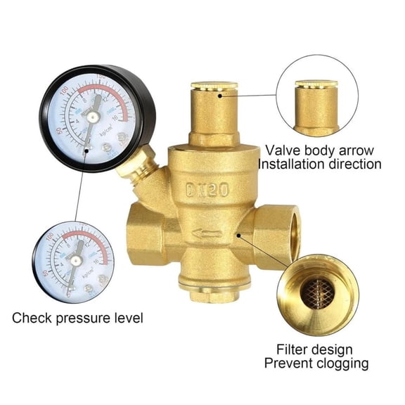 TAPDRA Manual Brass Pressure Reducer PN1.6 Standard Size For Water Purifier Gas Heater Solar Energy Pipeline Installation Parts