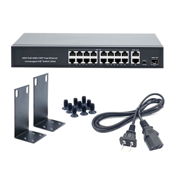 TAPDRA Metal POE Switch 16x100Mbps + 2GigE, IEEE 802.3af/at Compliant, for Business Networks