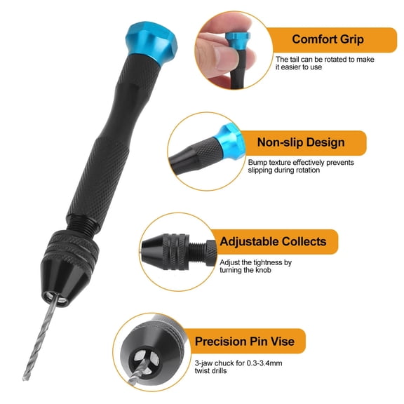 TAPDRA Micro Drill Hand Drill Set Complete Kit For Plastic Processing Amber Crafting Office DIY Hobby Home Crafting And Making