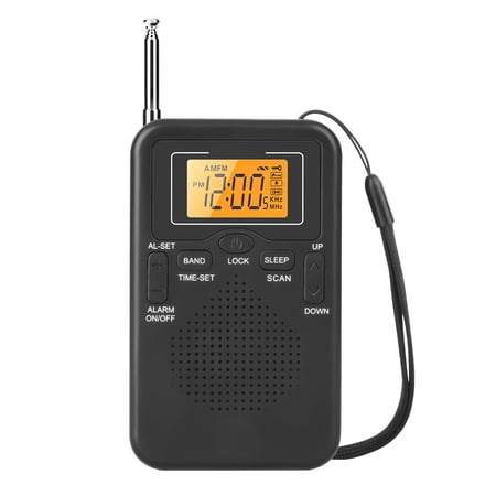 TAPDRA Mini Pocket AM FM Radio with Preset Memory Built-in Speaker 3.5mm Jack Battery Powered for Travel