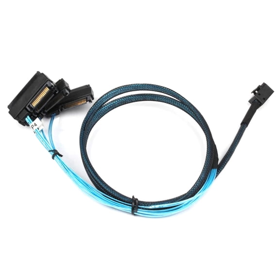 TAPDRA Mini SAS SFF-8643 to 4 SAS SFF-8482 Fan-Out Cable 1 Meter for Controller Based SAS Drive Connection Black Blue