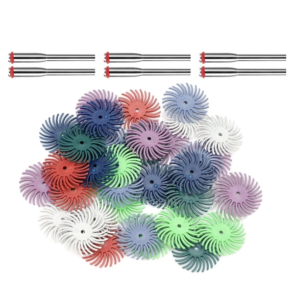 TAPDRA Mixed Grit Polishing Discs 42PCS for Rotary Tools Nylon Diamond 80-2500 Grits 1 Inch 3mm Shank Mandrels Kit