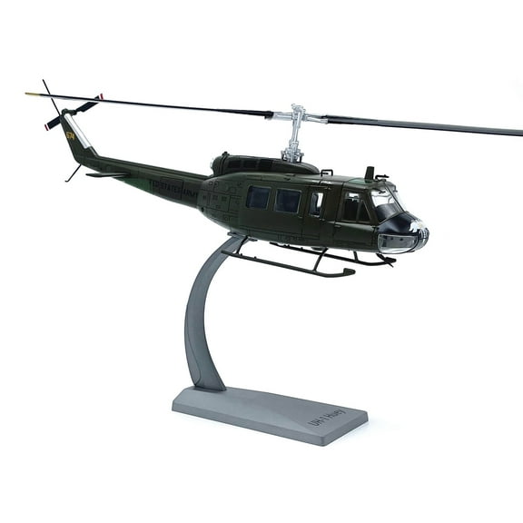 TAPDRA Model US Army UH-1 Iroquois Huey Helicopter 1:48 Scale Die Cast Alloy 11.4in Length for Display Shelf Decor Birthday Christmas Gift