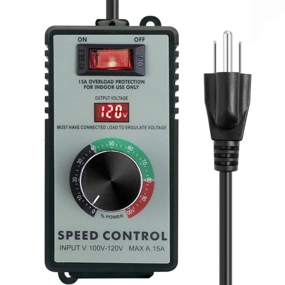 TAPDRA Overload Protection AC Speed Controller 100 120V 10A Max 2000W 1000W Load for Inductive Resistive Devices Rotary Knob