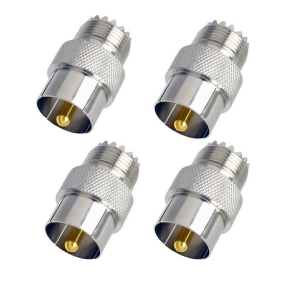 TAPDRA PL259 SO239 Quick Connect Adapter For Ham Radio, Copper Nickel Plated Silver Connector For Mobile Rig Antenna Feed Line