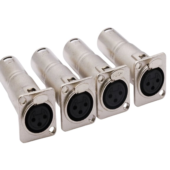 TAPDRA Panel Mount XLR Adapter Female to Male D Size 24mm Latch Lock Solderless 16A 50V Audio Connector