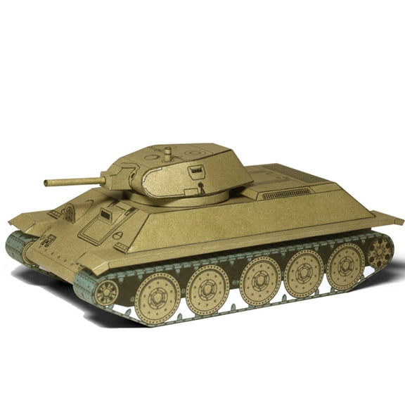 TAPDRA Part 1/50 Scale Soviet T-34 Medium Tank Model Paper Fighter Military Model Diecast Tank Model for Collection (Unassembled Kit )