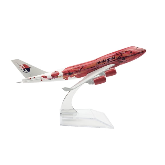 TAPDRA Part 15cm Malaysia Red Flower B747 Aircraft Model 1/400 Scale Alloy Passenger Plane Model Simulation with Display Stand